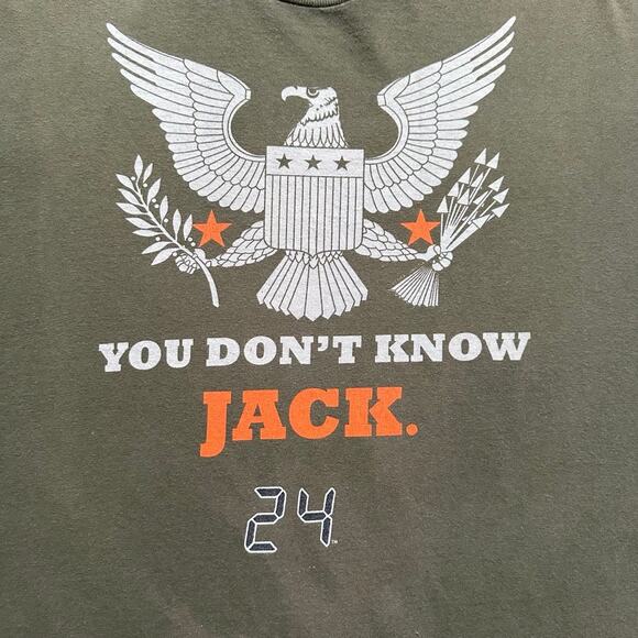 24 "You Don't Know Jack" SS Tee Size XL Promo Tee GUC Green - Picture 3 of 8
